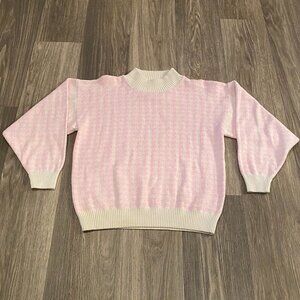 Pink Houndstooth Sweater Women's Size M